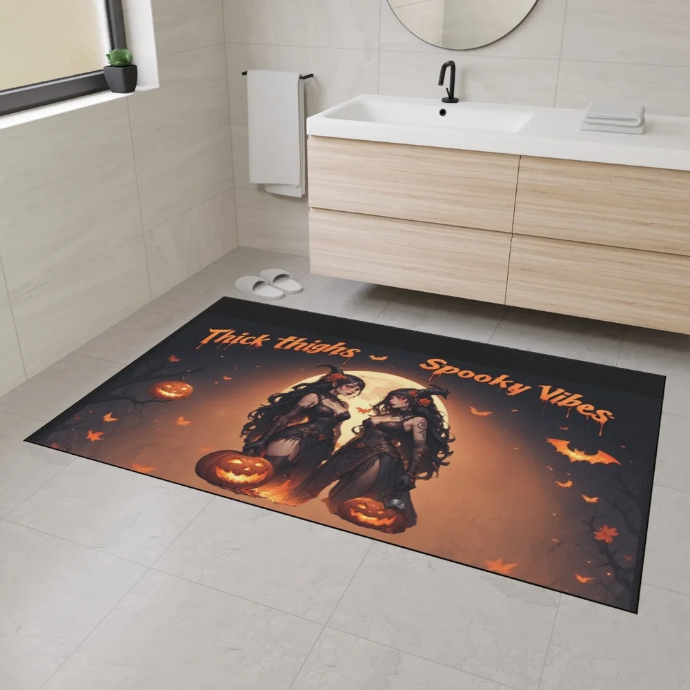 Halloween Floor Mat, Spooky Home Decor, Thick Thighs Spooky Vibes, Witchy Mat,